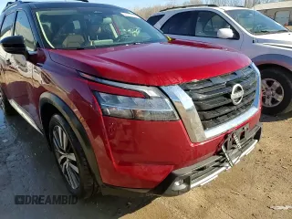2022 Nissan Pathfinder Platinum with VIN 5N1DR3DK8NC269210, listed as a Copart auction lot 46353535 with 63,491 mi miles and Salvage title. Bid and sale history available at DreamBid. Image 14.