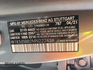 2021 Mercedes-Benz CLA 35 AMG with VIN W1K5J5BB2MN222438, listed as a Copart auction lot 62504253 with 20,277 mi miles and . Bid and sale history available at DreamBid. Image 14.