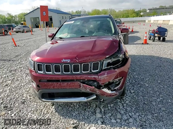 2021 Jeep Compass Limited with VIN 3C4NJDCB2MT504338, listed as a Copart auction lot 55985595 with 19,735 mi miles and Salvage Title. Bid and sale history available at DreamBid. Image 14.
