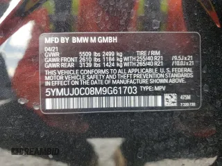 2021 BMW X4 M z VIN 5YMUJ0C08M9G61703, wystawiony jako Copart lot #78197533 z przebiegiem Nie podano mil oraz . Historia ofert i sprzedaży dostępna na DreamBid. Obrazek 14.