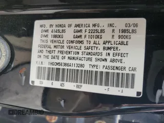 2006 Honda Accord LX SE с VIN 1HGCM56386A113280, выставлен на аукционе Copart как лот 56415405 с пробегом 265 054 миль миль и Списание • Salvage title. История ставок и продаж доступна на DreamBid. Изображение 13.