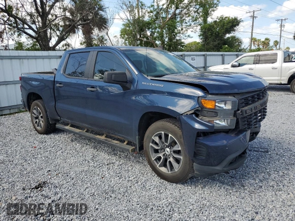 2021 Chevrolet Silverado 1500 Custom with VIN 1GCPWBEK6MZ206489, listed as a Copart auction lot 51800235 with 75,254 mi miles and Salvage Title. Bid and sale history available at DreamBid. Image 4.