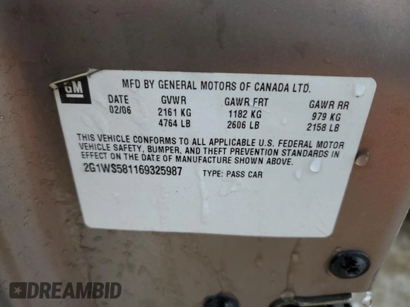 2006 Chevrolet Impala Police Pkg Unmarked Police Pkg 9C3 with VIN 2G1WS581169325987, listed as a Copart auction lot 45164475 with 210,015 mi miles and Non Repairable. Bid and sale history available at carsss.com. Image 12.