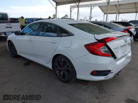 2019 Honda Civic Sedan Sport with VIN 2HGFC2F85KH539451, listed as a IAAI auction lot 42047385 with 312,478 mi miles. Bid and sale history available at carsss.com. Image 3.