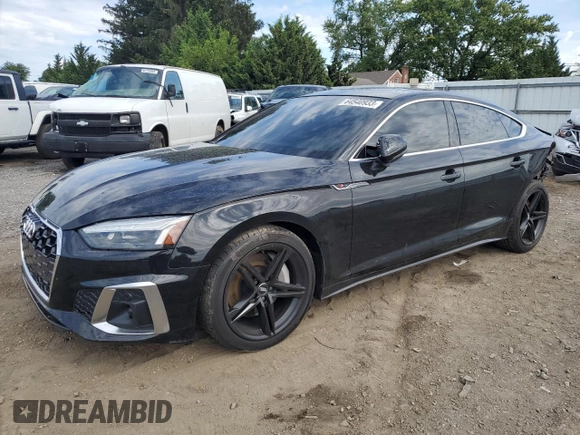 2021 Audi A5 Sportback S line Premium Plus with VIN WAUFACF54MA010958, listed as a Copart auction lot 64540933 with 28,402 mi miles. Bid and sale history available at carsss.com. Image 1.