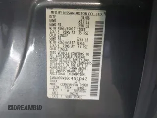 2006 Nissan Frontier LE с VIN 1N6AD07W16C451042, выставлен на аукционе IAAI как лот 42403855 с пробегом 148 642 миль миль и . История ставок и продаж доступна на DreamBid. Изображение 9.