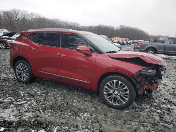 2020 Chevrolet Blazer Premier with VIN 3GNKBLRS2LS559871, listed as a Copart auction lot 44188845 with 27,200 mi miles and Salvage title. Bid and sale history available at DreamBid. Image 4.
