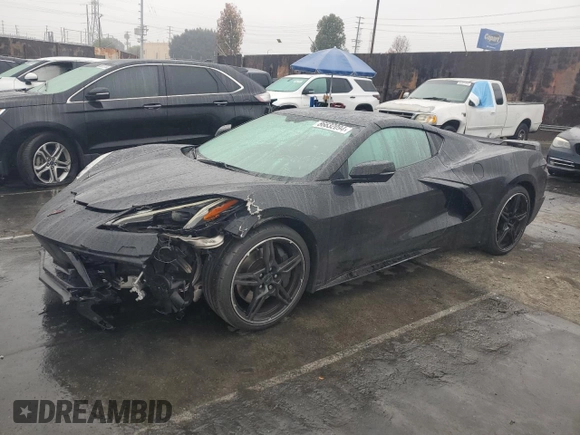 2021 Chevrolet Corvette 1LT with VIN 1G1YA2D42M5107951, listed as a Copart auction lot 86632094 with 27,590 mi miles and Salvage Title. Bid and sale history available at carsss.com. Image 1.