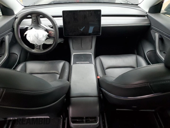 2021 Tesla Model 3 Standard Range Plus with VIN 5YJ3E1EA6MF877752, listed as a Copart auction lot 44776425 with Not Provided miles and Salvage Title. Bid and sale history available at DreamBid. Image 8.