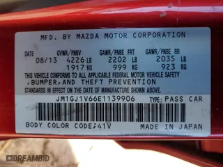 2014 Mazda Mazda6 i Touring with VIN JM1GJ1V66E1139906, listed as a Copart auction lot 48517775 with 149,327 mi miles and Salvage Title. Bid and sale history available at carsss.com. Image 13.