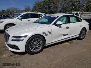 2021 Genesis G80 2.5T with VIN KMTGB4SC7MU046738, listed as a Copart auction lot 44303814 with 66,509 mi miles. Bid and sale history available at carsss.com. Image 1.