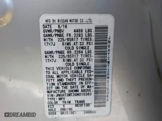 2016 Nissan Rogue SV with VIN JN8AT2MT2GW010360, listed as a IAAI auction lot 41960340 with 136,197 mi miles. Bid and sale history available at carsss.com. Image 9.