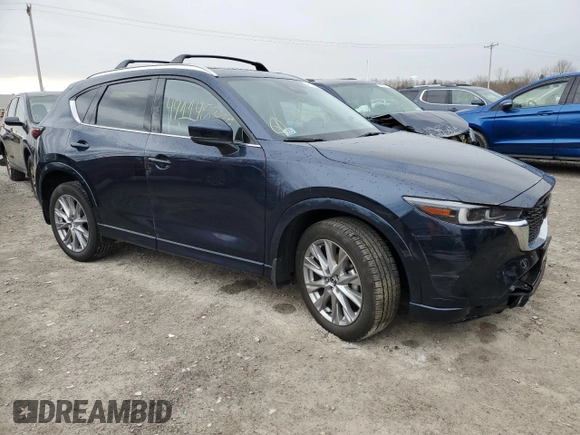 2025 Mazda CX-5 2.5 S Premium Plus Package with VIN JM3KFBEM9S0568966, listed as a Copart auction lot 49114635 with 7,235 mi miles and Salvage Title. Bid and sale history available at carsss.com. Image 4.