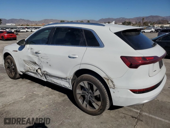 2021 Audi e-tron Premium Plus with VIN WA1LAAGE6MB001790, listed as a Copart auction lot 80484104 with 38,455 mi miles and Salvage title. Bid and sale history available at DreamBid. Image 2.