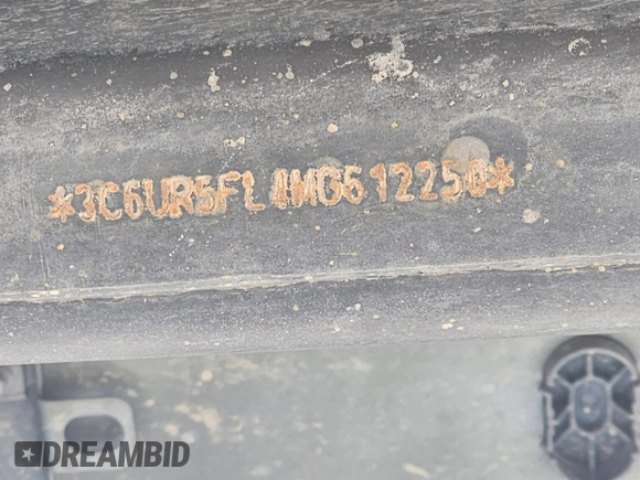 2021 Ram 2500 Laramie with VIN 3C6UR5FL4MG612250, listed as a Copart auction lot 82898924 with 52,008 mi miles and Clean Title. Bid and sale history available at carsss.com. Image 12.