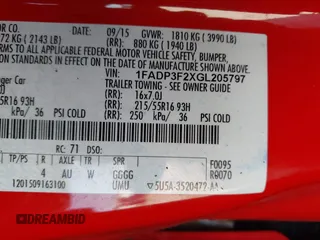2016 Ford Focus SE with VIN 1FADP3F2XGL205797, listed as a IAAI auction lot 41987209 with 129,042 mi miles. Bid and sale history available at carsss.com. Image 9.