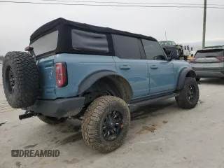 2021 Ford Bronco with VIN 1FMEE5DP3MLB01982, listed as a Copart auction lot 48349085 with 91,060 mi miles and Salvage Title. Bid and sale history available at DreamBid. Image 3.