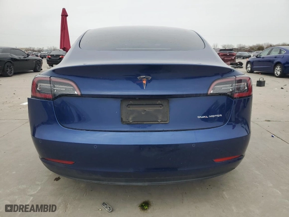 2021 Tesla Model 3 Long Range with VIN 5YJ3E1EB1MF902811, listed as a Copart auction lot 88980465 with 75,531 mi miles and Clean Title. Bid and sale history available at carsss.com. Image 6.
