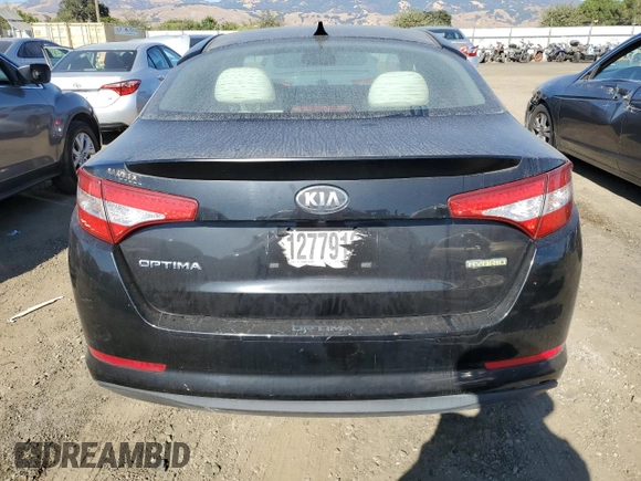2013 Kia Optima Hybrid LX with VIN KNAGM4AD9D5038750, listed as a Copart auction lot 66559214 with 105,928 mi miles. Bid and sale history available at carsss.com. Image 6.
