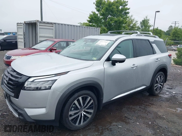 2024 Nissan Pathfinder Platinum with VIN 5N1DR3DJXRC298866, listed as a IAAI auction lot 42607262 with 4,683 mi miles and . Bid and sale history available at DreamBid. Image 19.