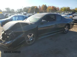 2003 Chevrolet Monte Carlo SS with VIN 2G1WX12K739423168, listed as a Copart auction lot 76147104 with 134,124 mi miles and Salvage Title. Bid and sale history available at carsss.com. Image 1.