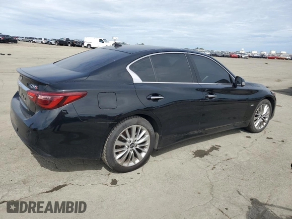 2020 Infiniti Q50 Luxe z VIN JN1EV7AR1LM250098, wystawiony jako Copart lot #50047065 z przebiegiem 40 447 mil mil oraz Szkoda całkowita • Salvage title. Historia ofert i sprzedaży dostępna na DreamBid. Obrazek 3.