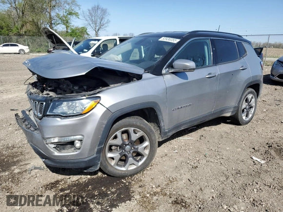 2018 Jeep Compass Limited with VIN 3C4NJDCB4JT372596, listed as a Copart auction lot 53936355 with 102,744 mi miles and Salvage title. Bid and sale history available at DreamBid. Image 1.