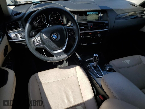 2017 BMW X3 xDrive28i with VIN 5UXWX9C5XH0T01872, listed as a Copart auction lot 53556375 with 142,480 mi miles and Salvage Title. Bid and sale history available at DreamBid. Image 8.