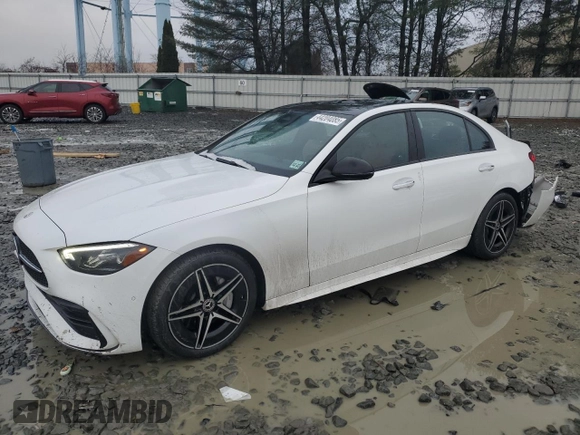 2023 Mercedes-Benz C 300 with VIN W1KAF4HB2PR079084, listed as a Copart auction lot 44204085 with 20,538 mi miles and Salvage Title. Bid and sale history available at DreamBid. Image 1.