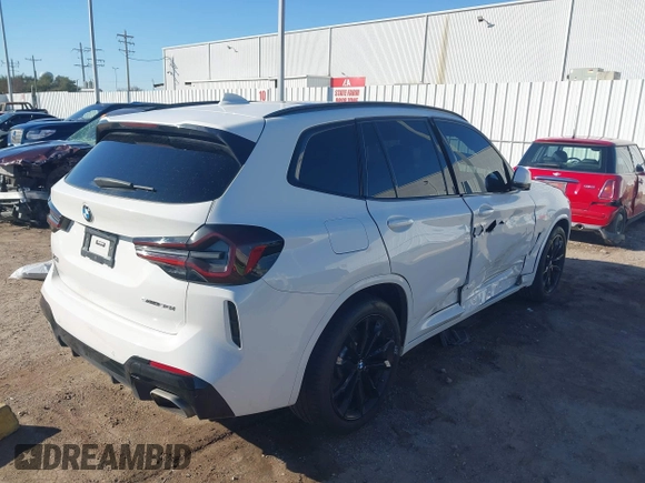 2022 BMW X3 sDrive30i with VIN 5UX43DP02N9K59337, listed as a IAAI auction lot 41411179 with 24,541 mi miles and . Bid and sale history available at DreamBid. Image 4.