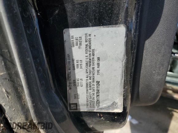 2008 Pontiac G6 GT with VIN 1G2ZH17N784111242, listed as a Copart auction lot 50641625 with 167,643 mi miles and Salvage Title. Bid and sale history available at carsss.com. Image 12.