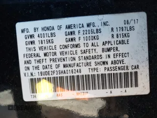 2017 Acura ILX with VIN 19UDE2F35HA016248, listed as a IAAI auction lot 41661341 with 136,000 mi miles. Bid and sale history available at carsss.com. Image 9.