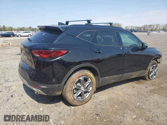 2023 Chevrolet Blazer LT with VIN 3GNKBJR47PS157100, listed as a Copart auction lot 52670025 with 9,637 mi miles and Salvage title. Bid and sale history available at DreamBid. Image 3.