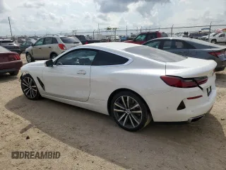 2020 BMW 8 Series 840i with VIN WBAAE2C0XLCE05217, listed as a Copart auction lot 72896824 with 0 mi miles and Salvage Title. Bid and sale history available at carsss.com. Image 2.