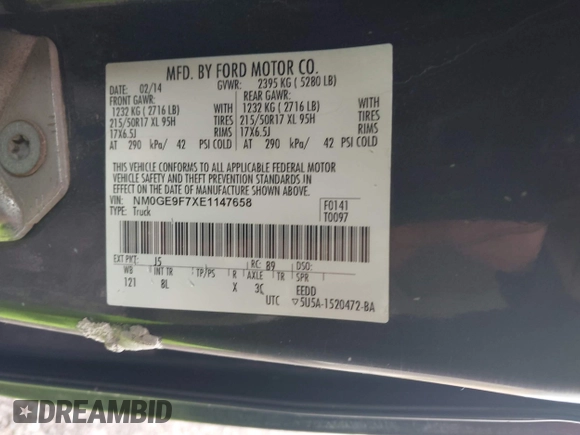 2014 Ford Transit Connect XLT z VIN NM0GE9F7XE1147658, wystawiony jako IAAI lot #42202490 z przebiegiem 196 748 mil mil oraz . Historia ofert i sprzedaży dostępna na DreamBid. Obrazek 9.