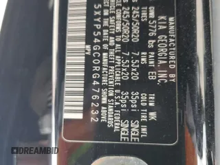 2024 Kia Telluride SX z VIN 5XYP54GC0RG476232, wystawiony jako Copart lot #54453775 z przebiegiem 26 025 mil mil oraz Szkody całkowita. Historia ofert i sprzedaży dostępna na DreamBid. Obrazek 12.
