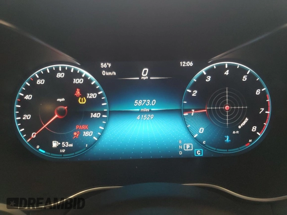 2021 Mercedes-Benz C 300 with VIN W1KWF8EB8MR605571, listed as a Copart auction lot 55289805 with 41,529 mi miles and Salvage title. Bid and sale history available at DreamBid. Image 9.