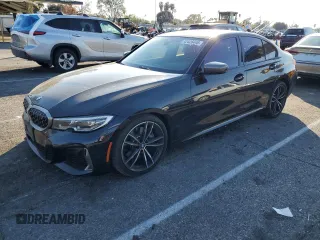 2020 BMW 3 Series M340i with VIN WBA5U7C01LFH05549, listed as a Copart auction lot 42426445 with 85,804 mi miles and Salvage Title. Bid and sale history available at carsss.com. Image 1.