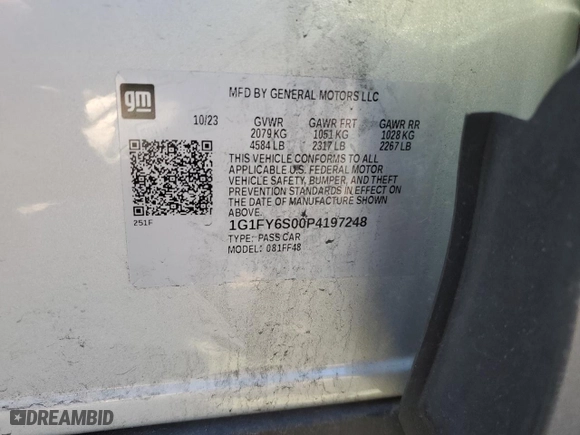2023 Chevrolet Bolt EUV LT with VIN 1G1FY6S00P4197248, listed as a Copart auction lot 50552305 with 0 mi miles and Non Repairable. Bid and sale history available at carsss.com. Image 14.