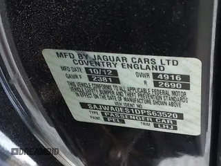 2013 Jaguar XF I4 RWD with VIN SAJWA0ES1DPS63520, listed as a IAAI auction lot 41862976 with 1 mi miles. Bid and sale history available at carsss.com. Image 9.