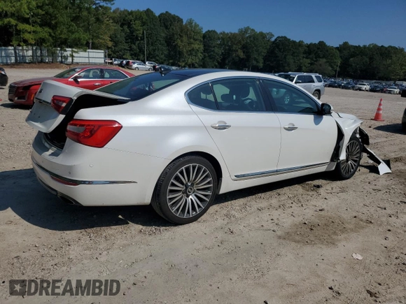 2015 Kia Cadenza Premium with VIN KNALN4D7XF5188175, listed as a Copart auction lot 74464894 with 91,193 mi miles and Salvage Title. Bid and sale history available at carsss.com. Image 3.