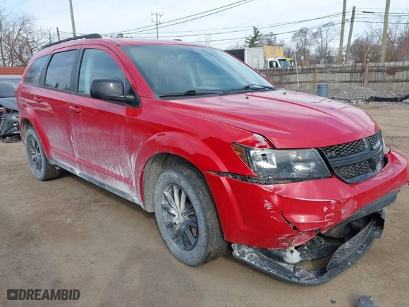 2019 Dodge Journey SE with VIN 3C4PDCBB0KT857055, listed as a IAAI auction lot 41826232 with 88,274 mi miles. Bid and sale history available at carsss.com. Image 1.