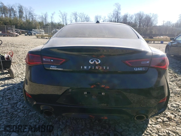 2022 Infiniti Q60 Red Sport 400 with VIN JN1FV7LL3NM680313, listed as a Copart auction lot 40974084 with 17,527 mi miles and . Bid and sale history available at DreamBid. Image 6.
