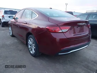2015 Chrysler 200 Limited with VIN 1C3CCCAB7FN667556, listed as a IAAI auction lot 41787343 with 166,919 mi miles. Bid and sale history available at carsss.com. Image 3.