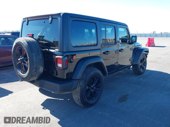 2022 Jeep Wrangler Unlimited Sport with VIN 1C4HJXDG0NW200459, listed as a IAAI auction lot 41740168 with 19,019 mi miles and . Bid and sale history available at DreamBid. Image 4.