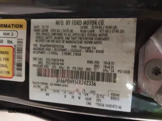 2014 Ford Fusion SE with VIN 3FA6P0H95ER242336, listed as a IAAI auction lot 41713459 with 90,568 mi miles. Bid and sale history available at carsss.com. Image 9.