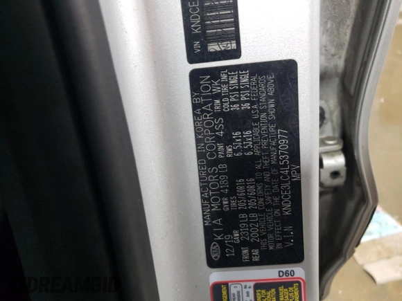 2020 Kia Niro EX Premium with VIN KNDCE3LC4L5370977, listed as a Copart auction lot 46602015 with 111,462 mi miles and Salvage Title. Bid and sale history available at carsss.com. Image 12.