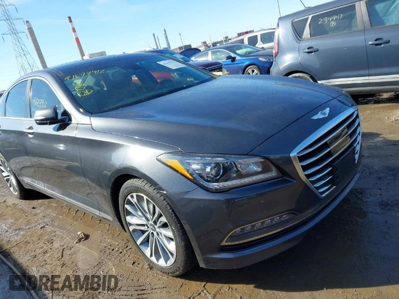 2017 Genesis G80 3.8L with VIN KMHGN4JE0HU203388, listed as a IAAI auction lot 41677912 with 139,590 mi miles. Bid and sale history available at carsss.com. Image 1.