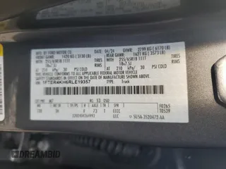 2024 Ford Ranger Lariat with VIN 1FTER4KH6RLE19357, listed as a Copart auction lot 84761804 with Not provided miles and Salvage title. Bid and sale history available at DreamBid. Image 12.