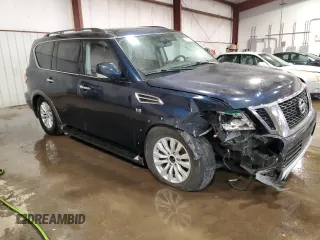 2018 Nissan Armada SV with VIN JN8AY2NC3J9551374, listed as a Copart auction lot 43042155 with 102,472 mi miles and Salvage Title. Bid and sale history available at carsss.com. Image 4.